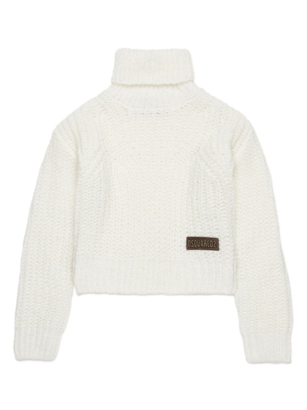 DSQUARED2 KIDS 标贴高领毛衣 - 白色