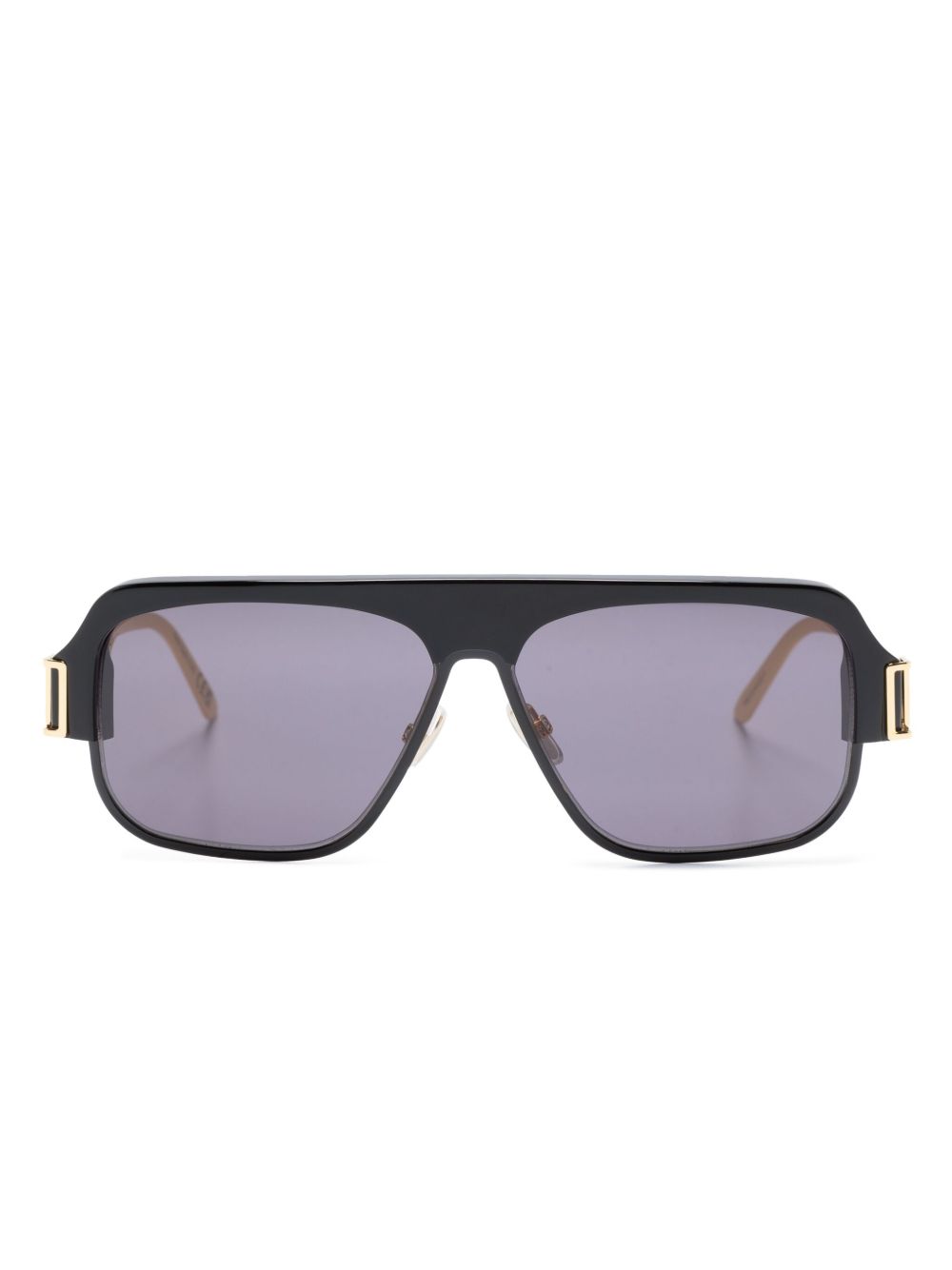 Marni Eyewear Burullus 飞行员镜框太阳眼镜 - 黑色