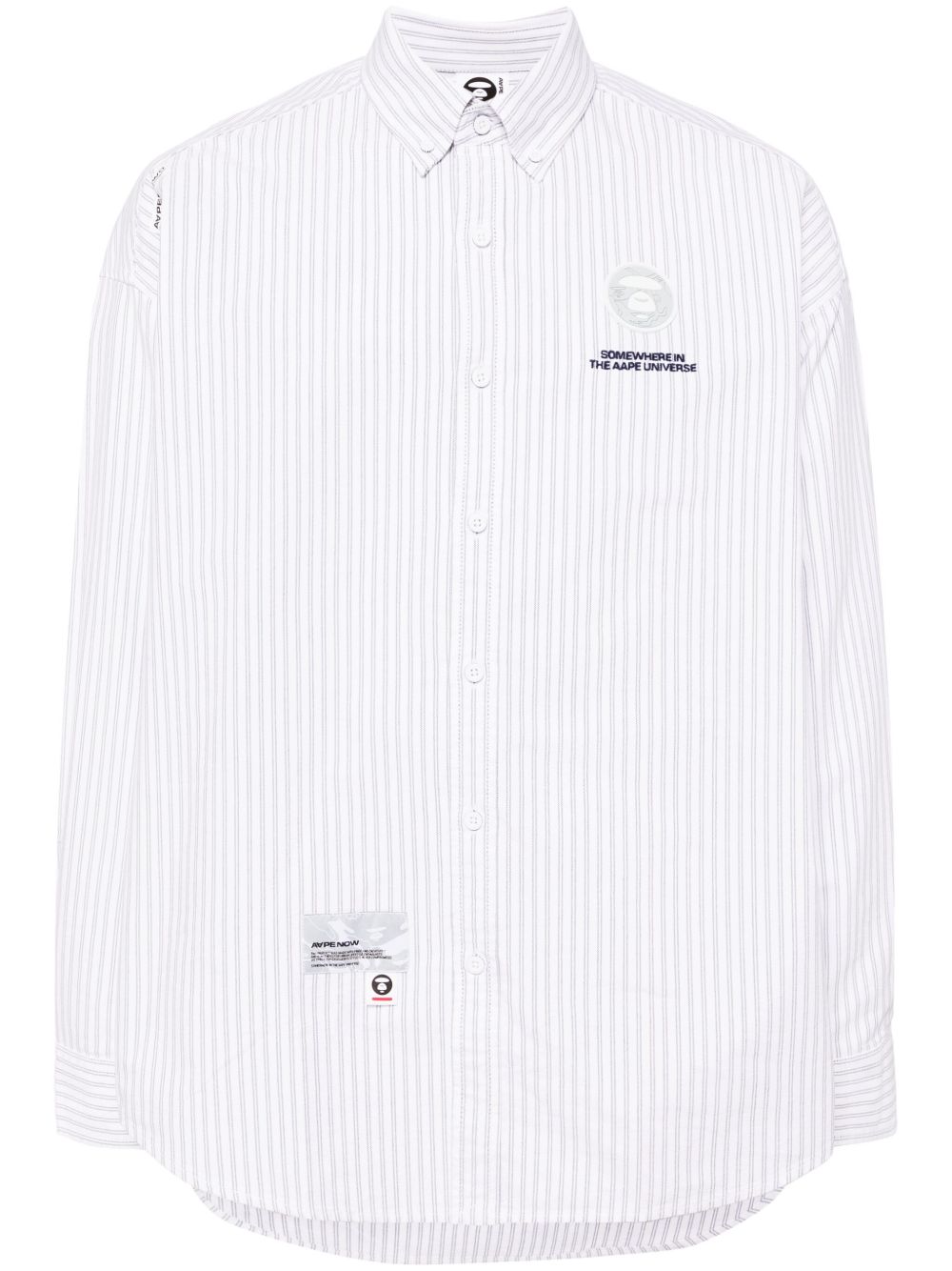 AAPE BY *A BATHING APE® 条纹棉衬衫 - 蓝色