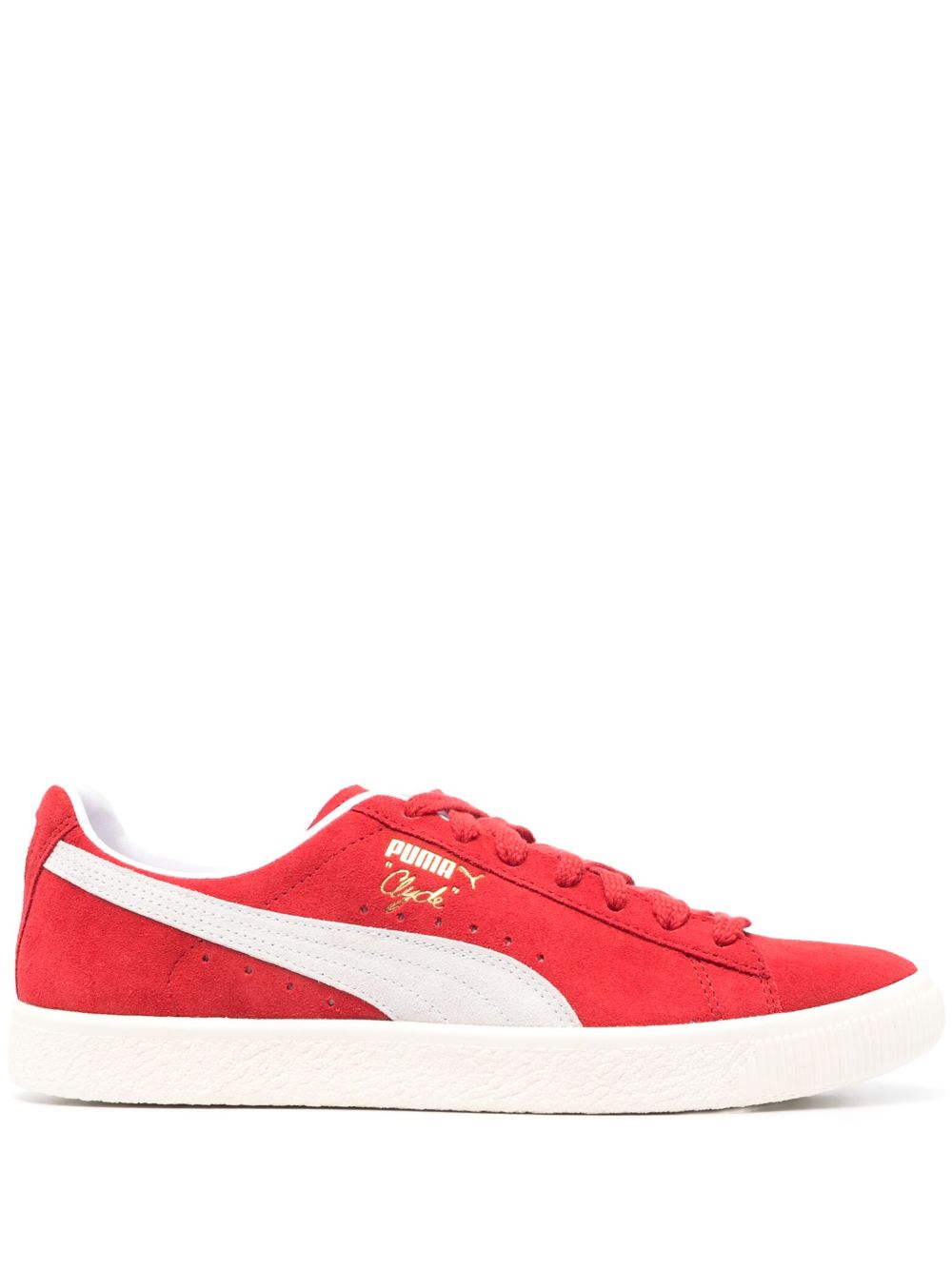 PUMA Clyde 皮质运动鞋 - 红色