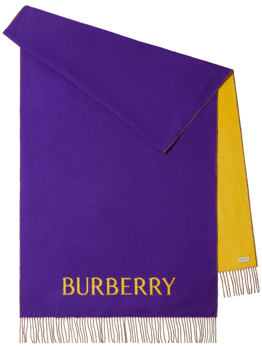 Burberry 玫瑰印花羊绒围巾 - 紫色