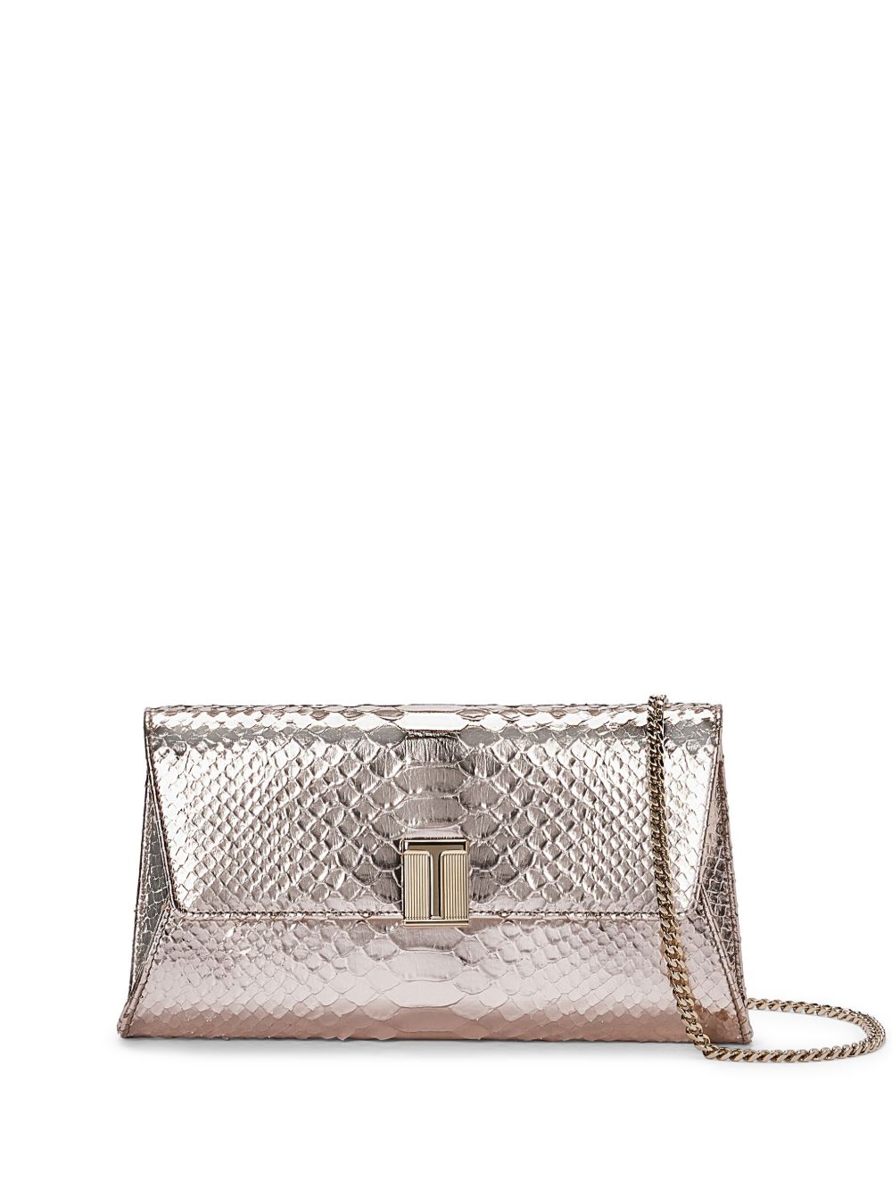 TOM FORD logo手拿包 - 金属色