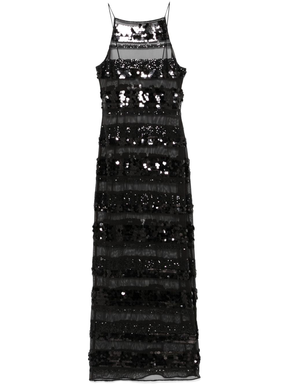 Oséree sequinned striped maxi dress - 黑色