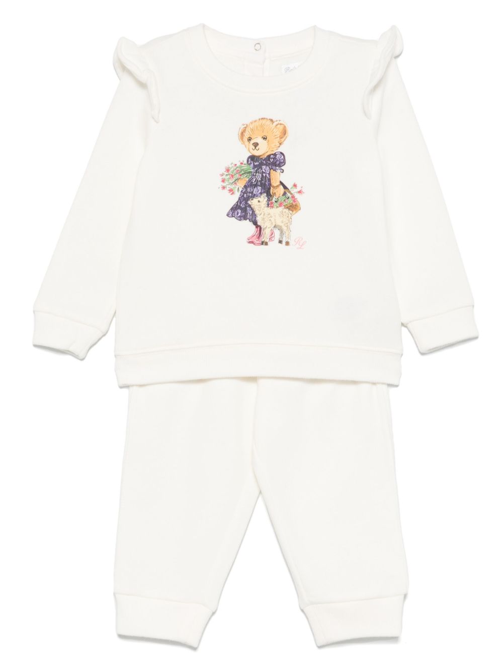 POLO RALPH LAUREN KIDS Polo Bear 印花运动套装 - 白色