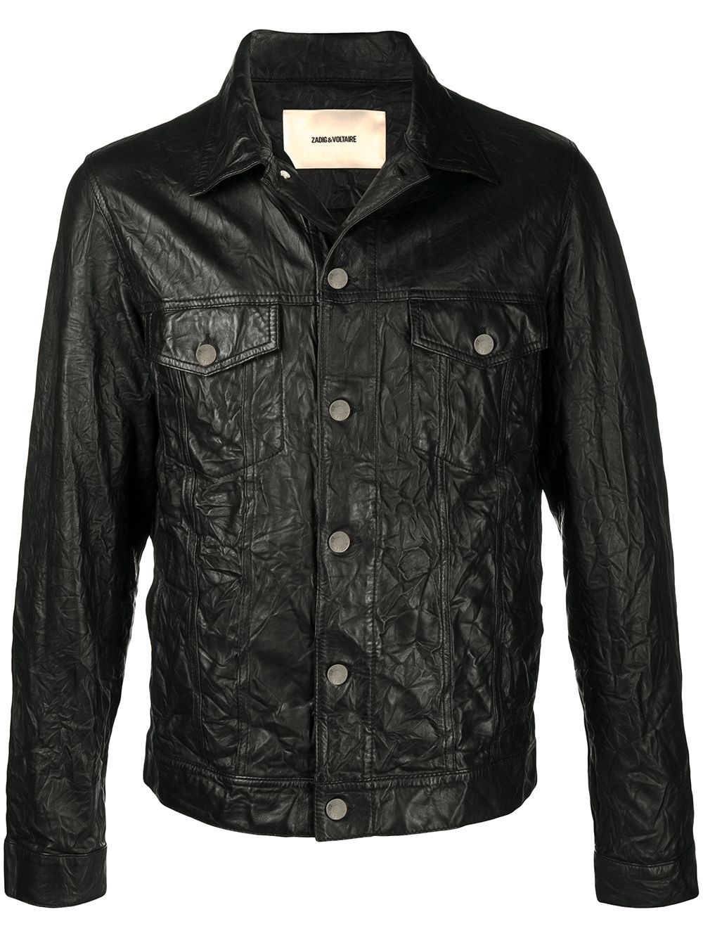 Zadig&Voltaire Base 皱褶皮夹克 - 黑色