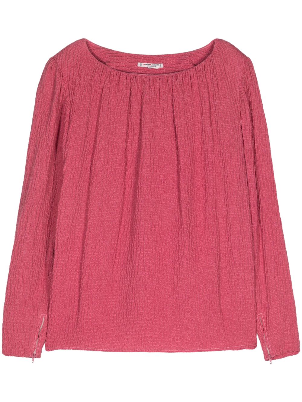 Saint Laurent Pre-Owned 华夫格真丝罩衫（1980年代典藏款） - 粉色