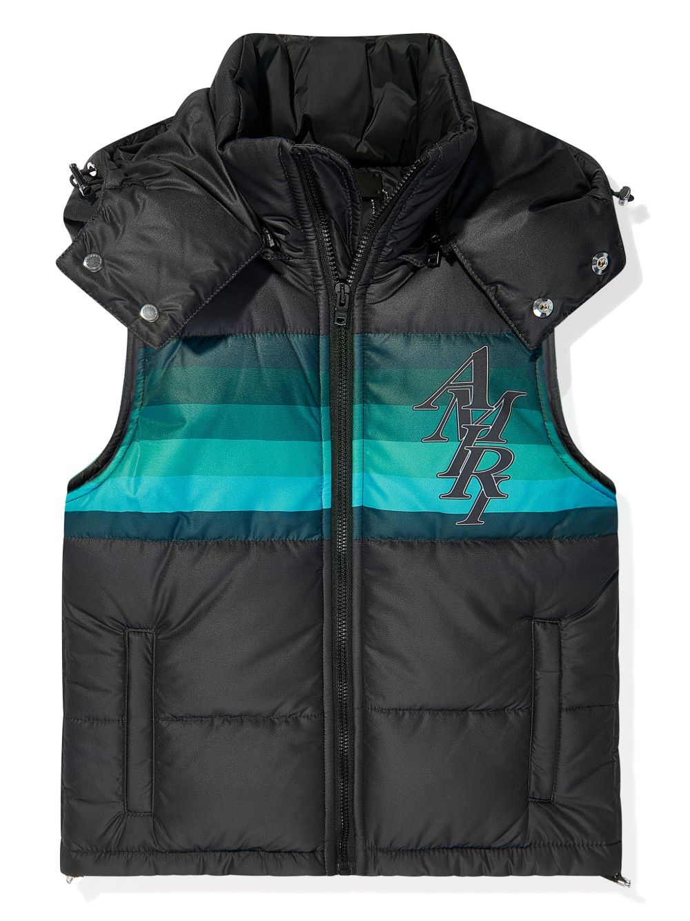 AMIRI KIDS Amiri Staggered logo印花马甲 - 黑色