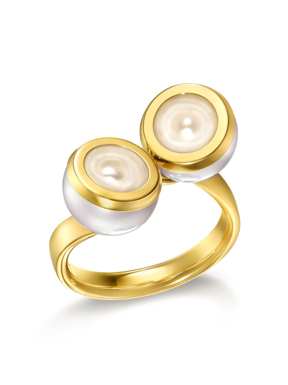 TASAKI 18K黄金 M/G Sliced Bezel 珍珠戒指 - 金色