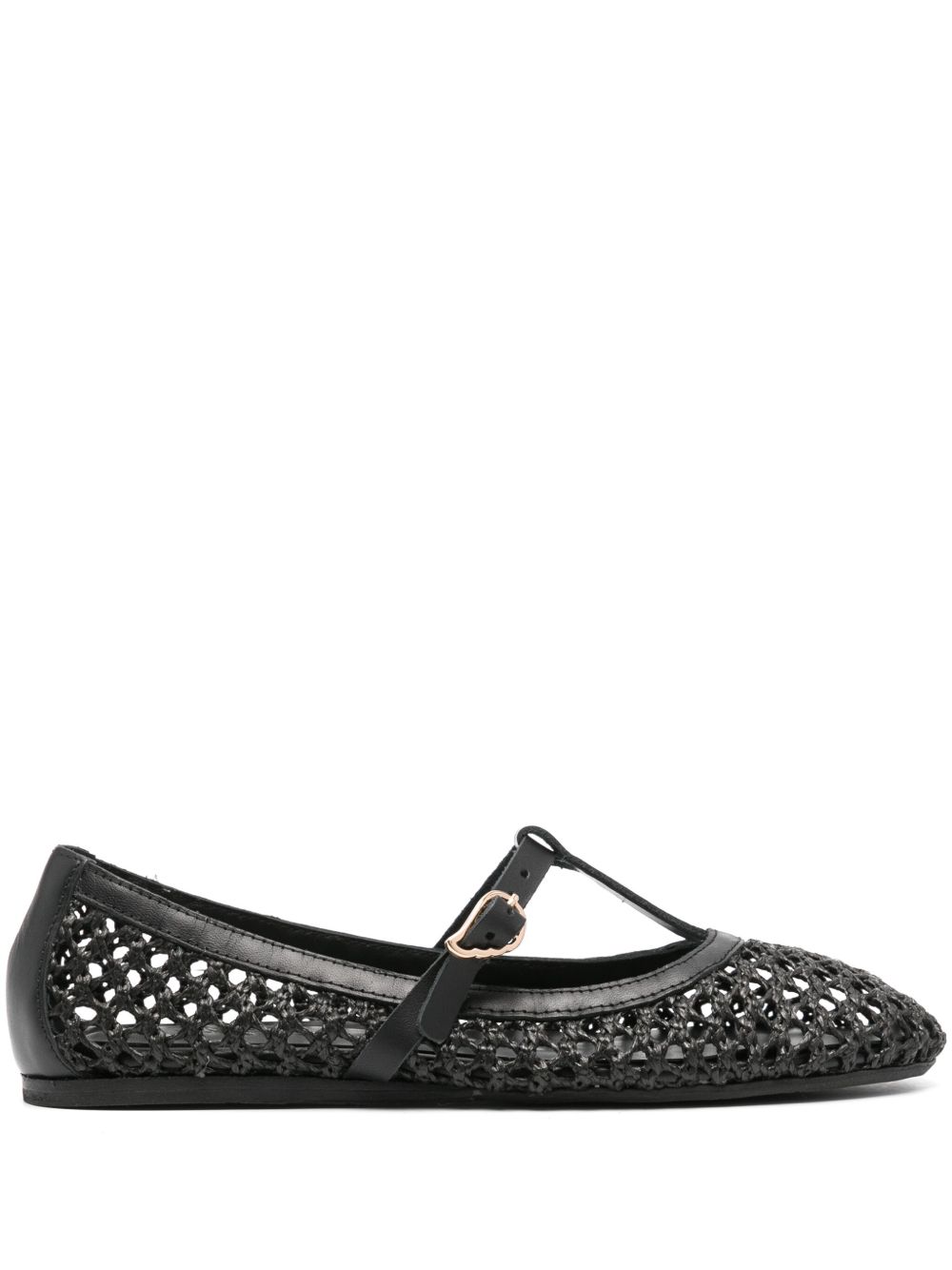 Ancient Greek Sandals Aerati 拉菲草平底鞋 - 黑色