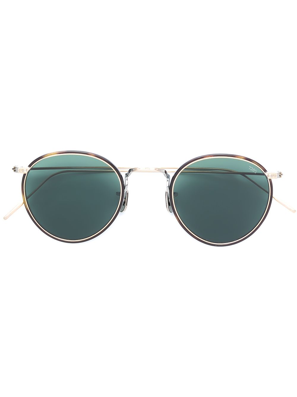 Eyevan7285 tortoiseshell round frame sunglasses - 金属色