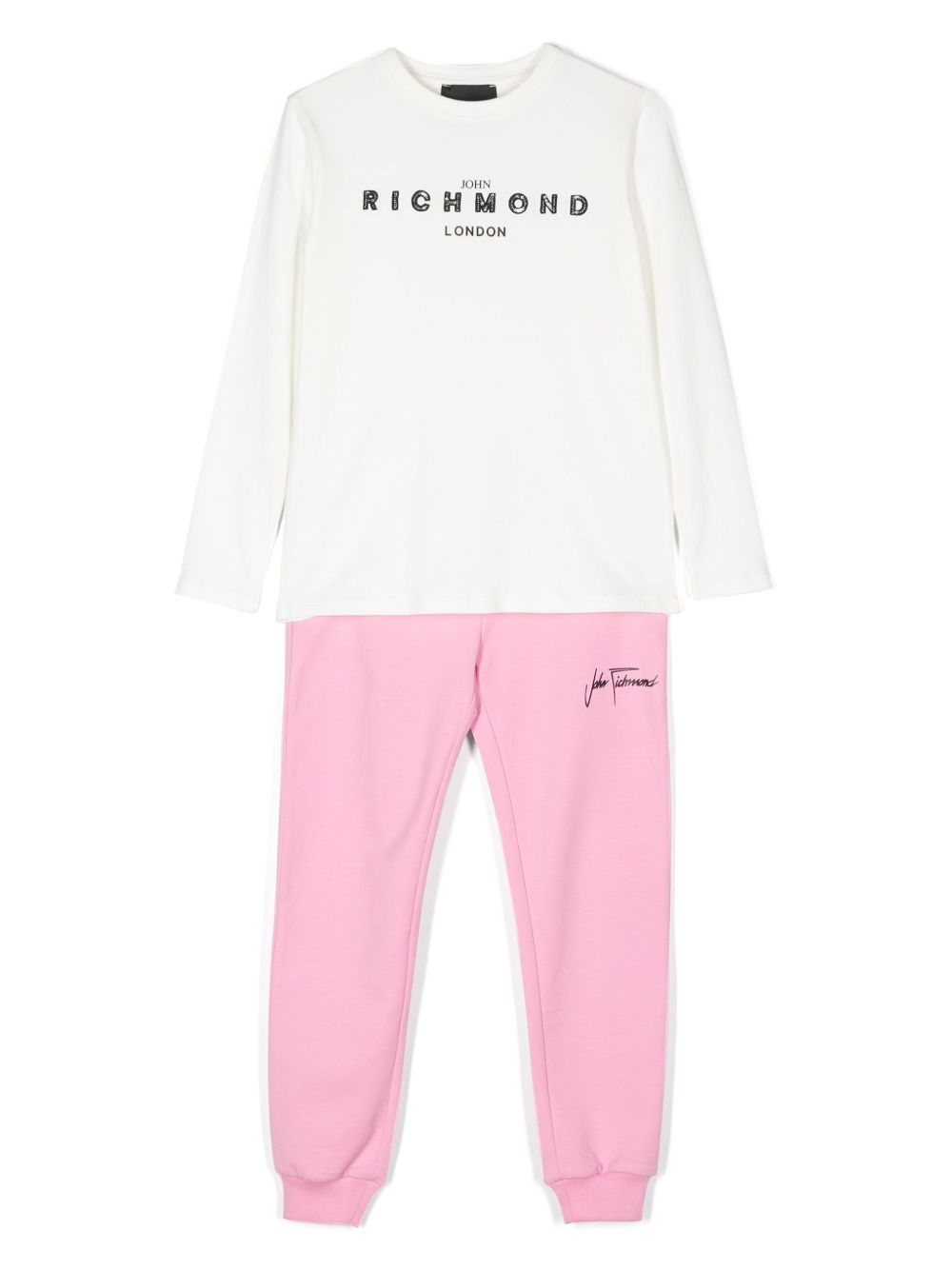 John Richmond Junior logo印花运动套装 - 白色