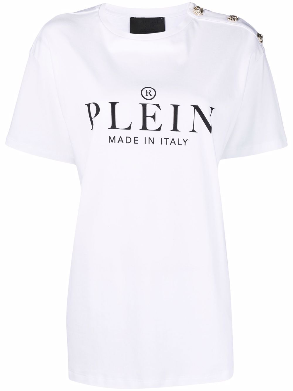 Philipp Plein logo印花短袖T恤 - 白色