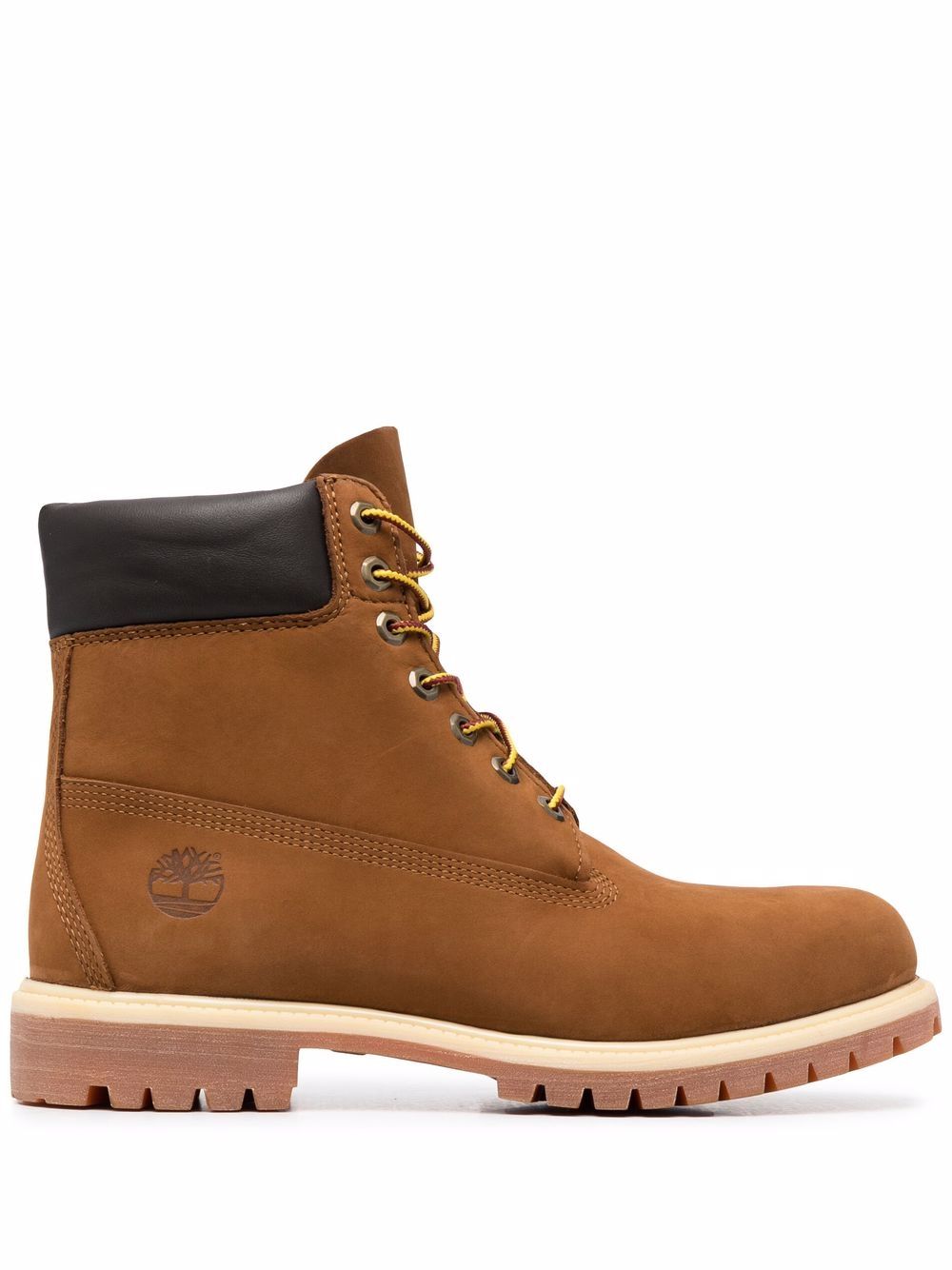 Timberland 系带皮质短靴 - 褐色