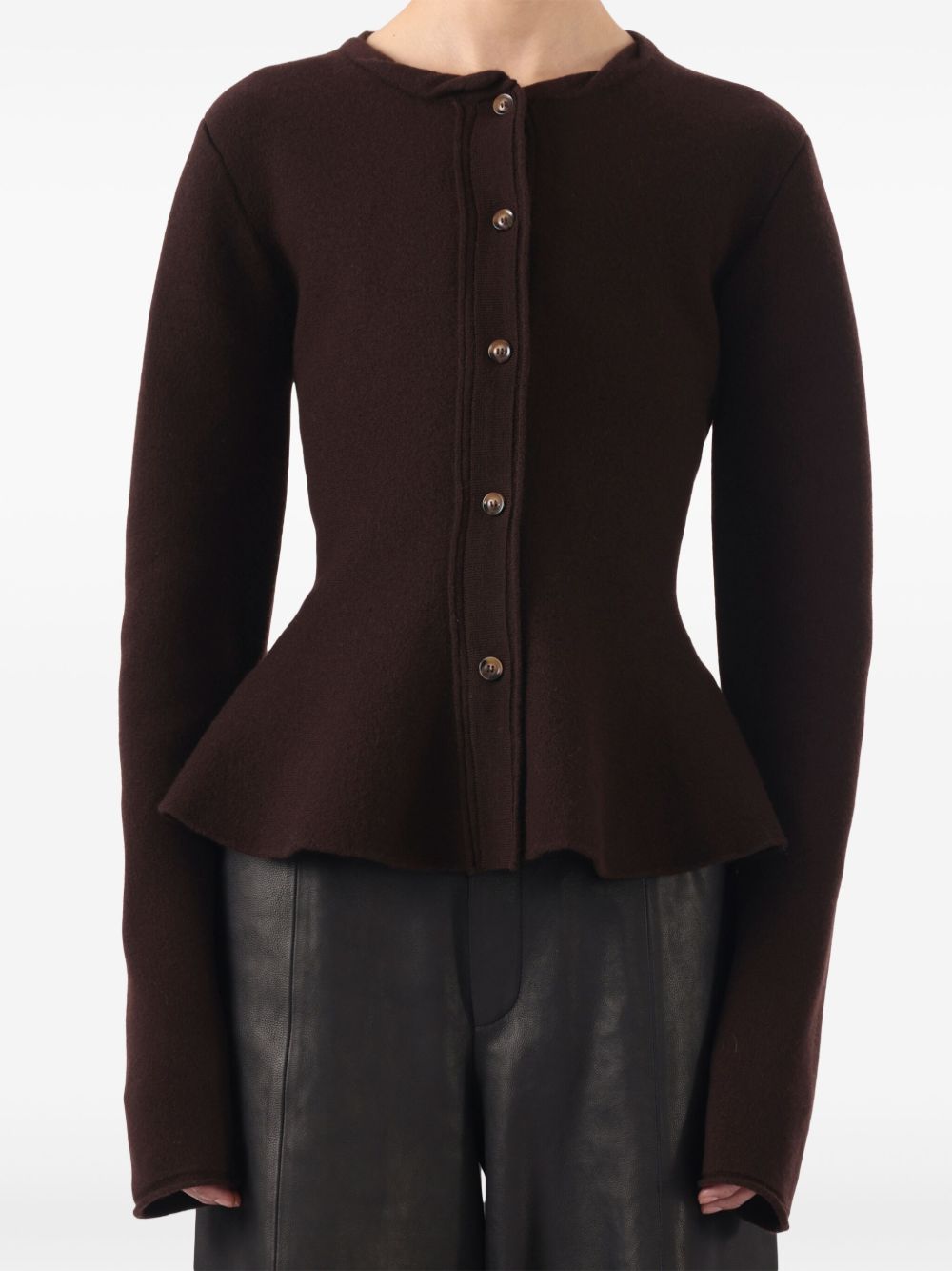 Jason Wu Collection 伞摆开衫 - 褐色