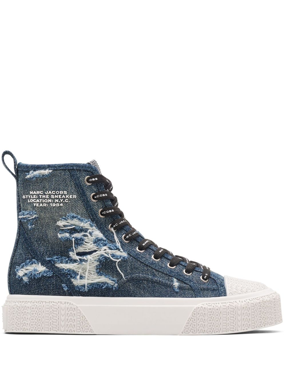 Marc Jacobs The Rip And Tear 牛仔高帮运动鞋 - 蓝色