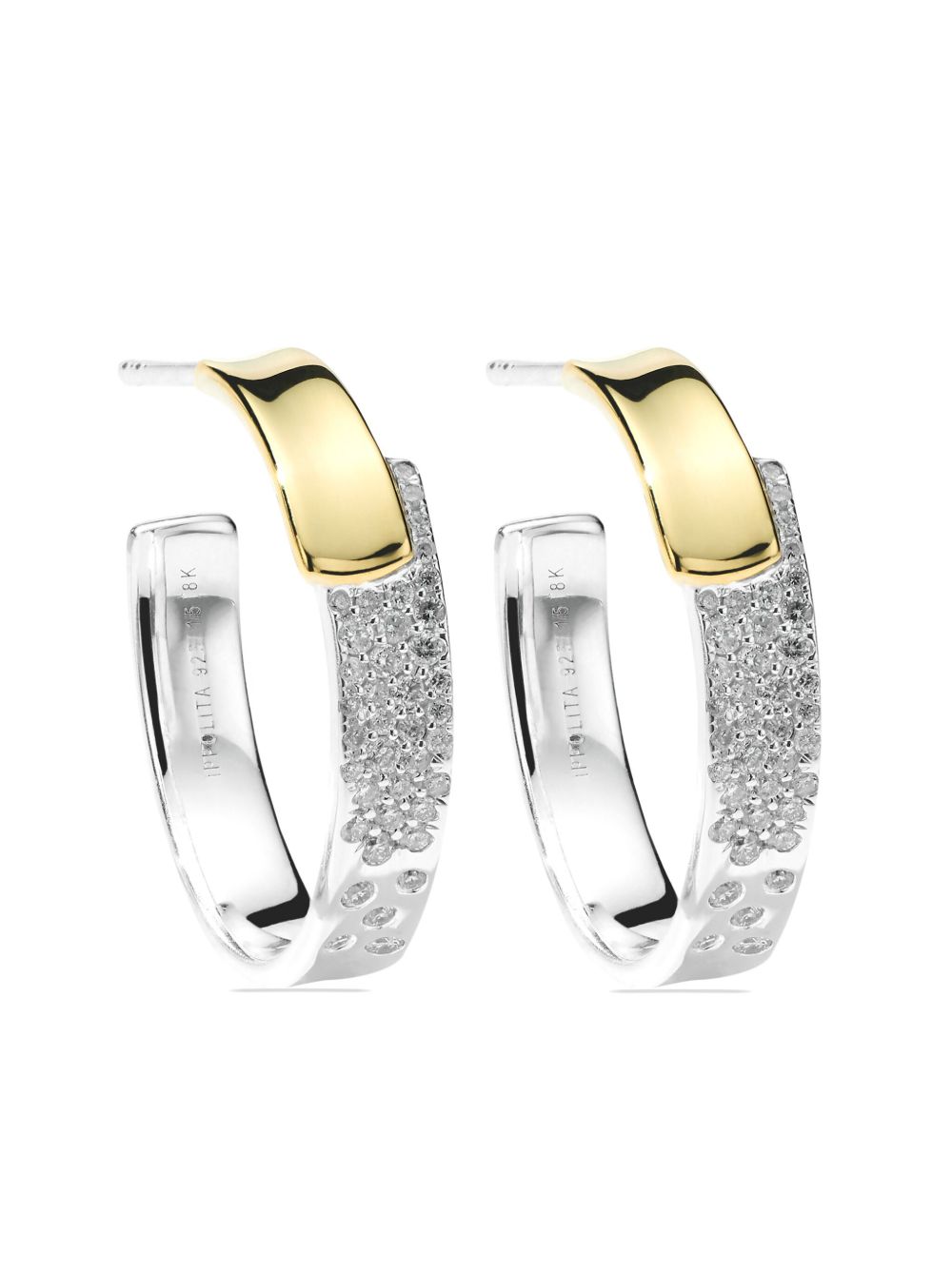 IPPOLITA 18K黄金 Chimera Stardust 圈形耳环 - 银色