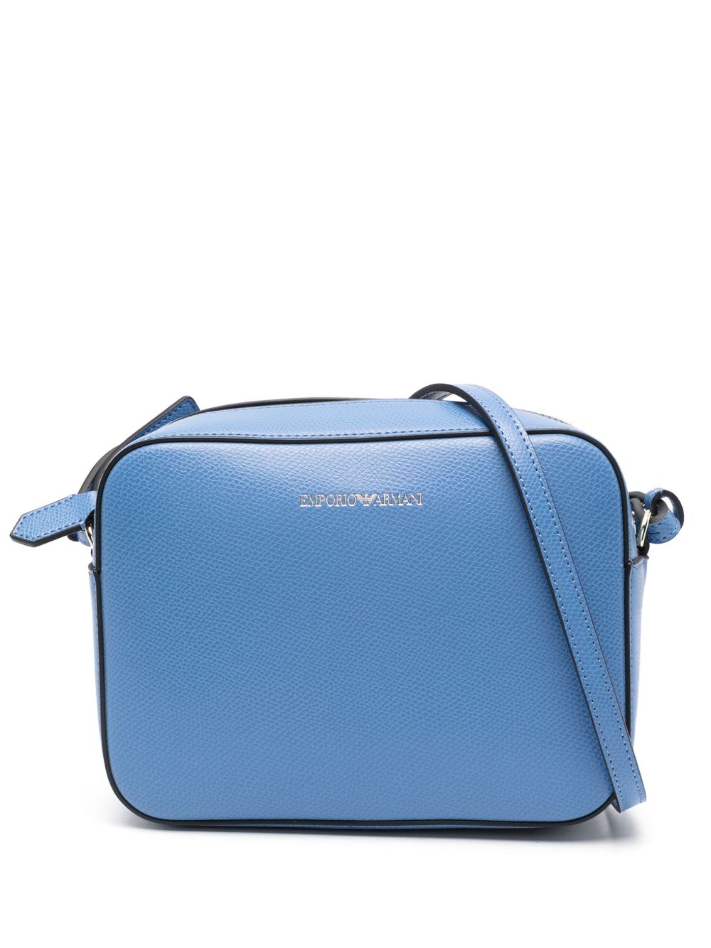 Emporio Armani logo标记斜挎包 - 蓝色