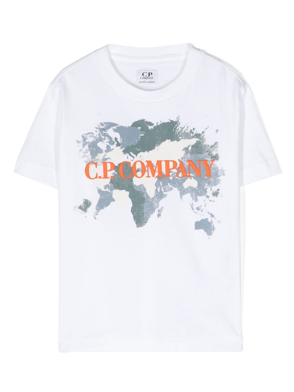 C.P. Company Kids logo刺绣棉T恤 - 白色