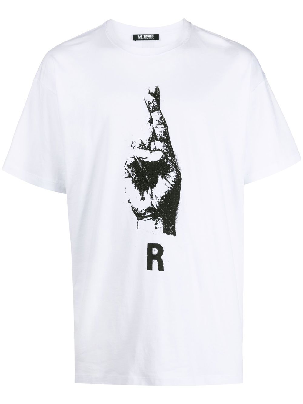 Raf Simons 手势印花T恤 - 白色