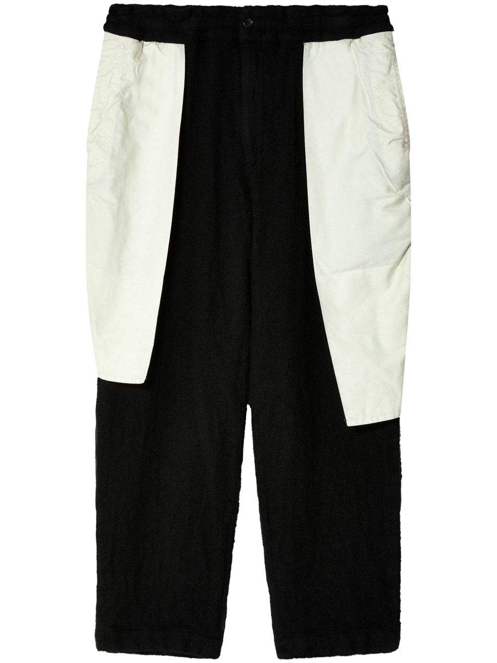 Black Comme Des Garçons 双色长裤 - 黑色