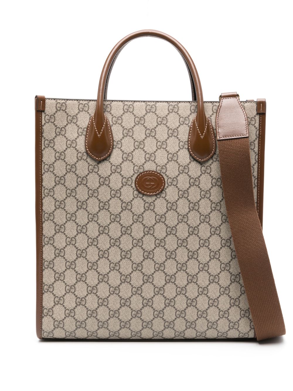 Gucci Interlocking G 手提包 - 褐色