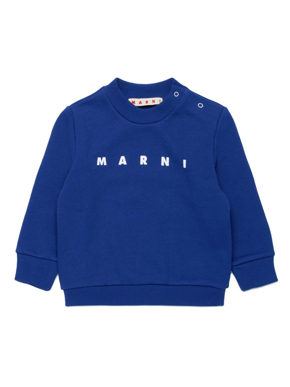 Marni Kids logo印花棉卫衣 - 蓝色