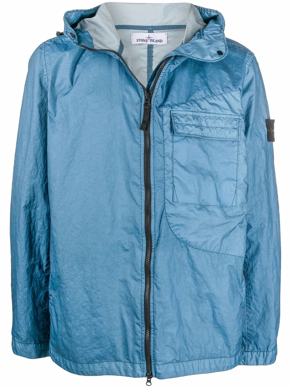 Stone Island 标贴连帽夹克 - 蓝色