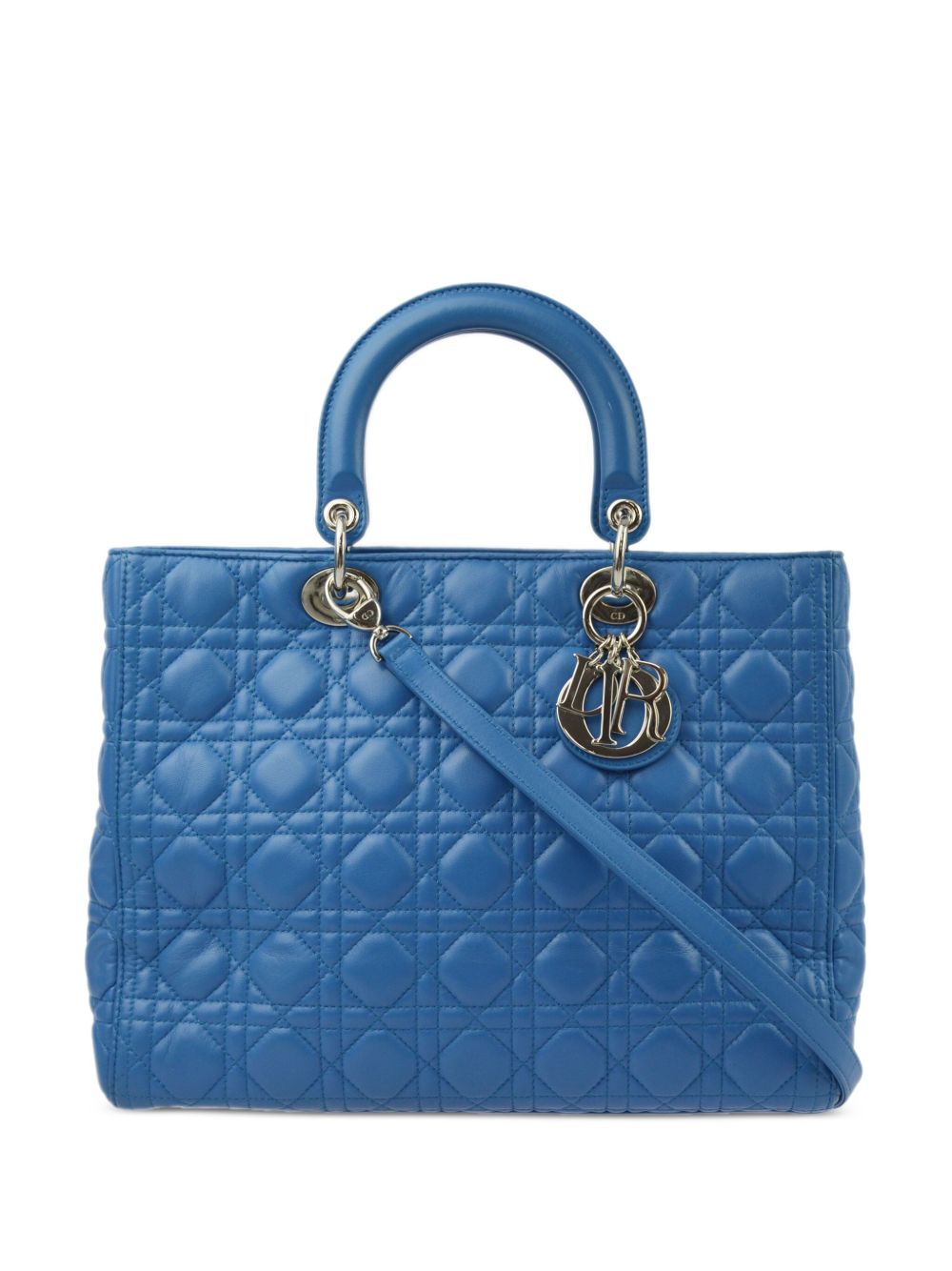 Christian Dior Pre-Owned Lady Dior Cannage 两用手提包（2014年典藏款） - 蓝色