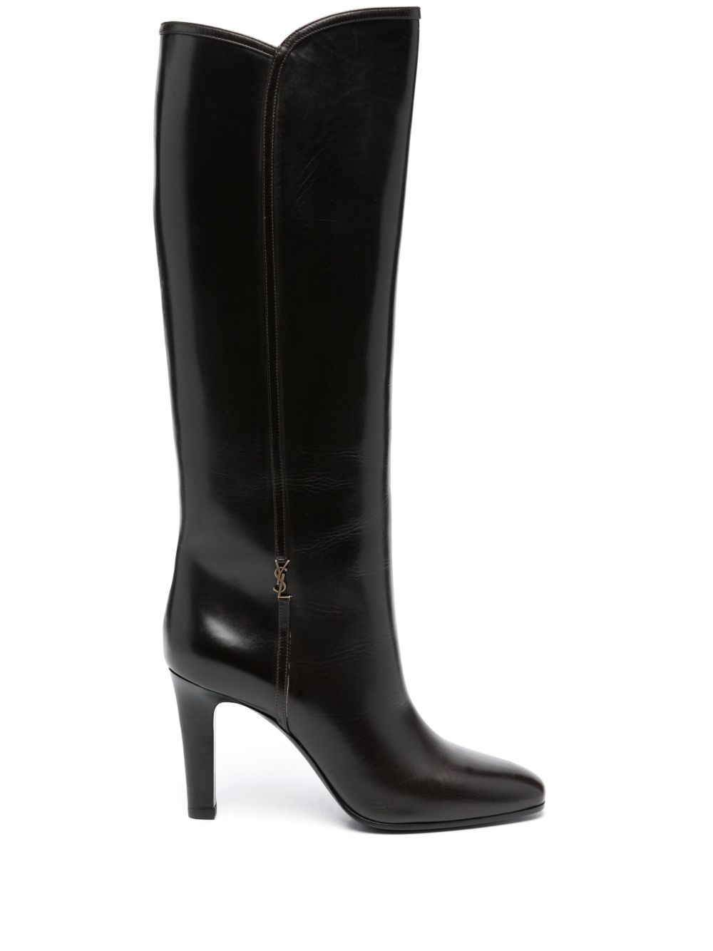 Saint Laurent Jane 高跟靴（10厘米） - 褐色
