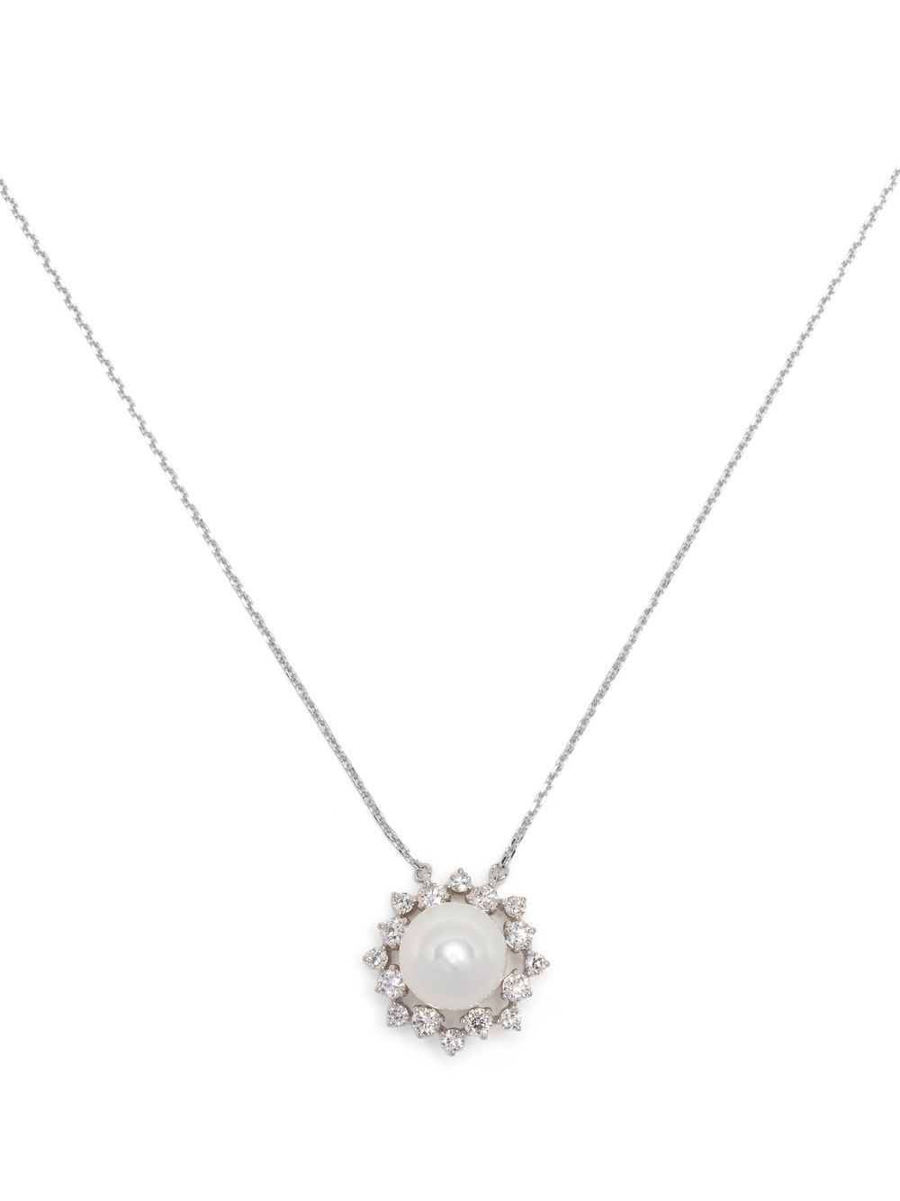 TASAKI 18K白金 Akoya 钻石项链 - 银色