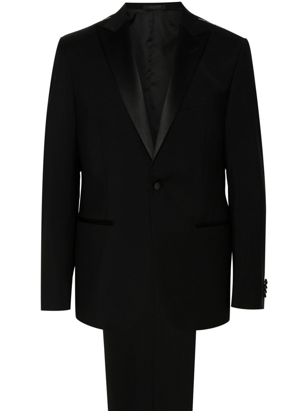 Corneliani 单排扣晚宴西装套装 - 黑色