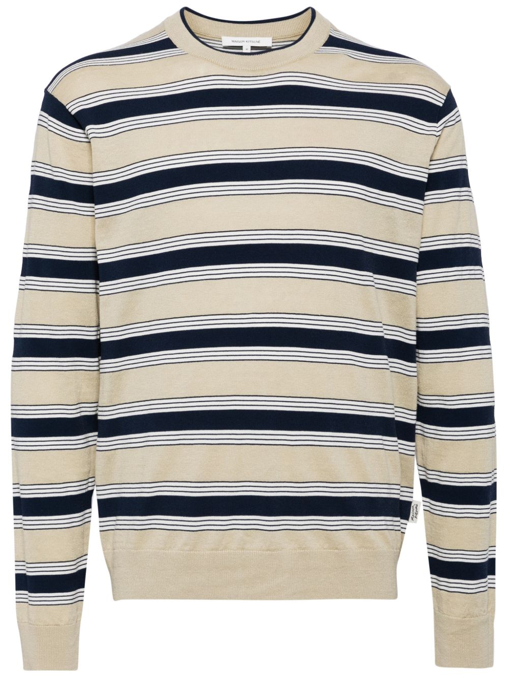 Maison Kitsuné 条纹印花棉混纺毛衣 - 中性色