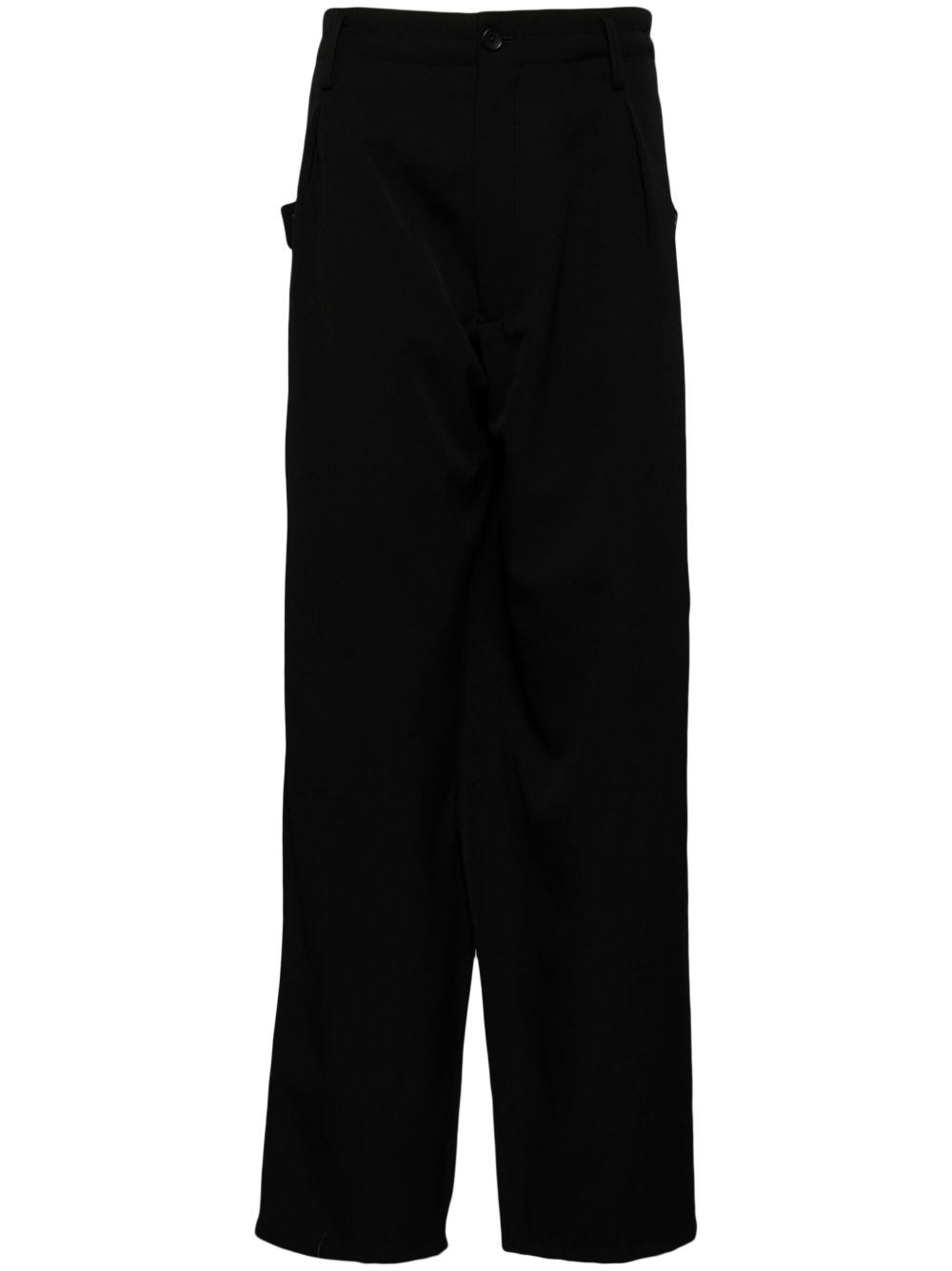 Yohji Yamamoto 标签长裤 - 黑色