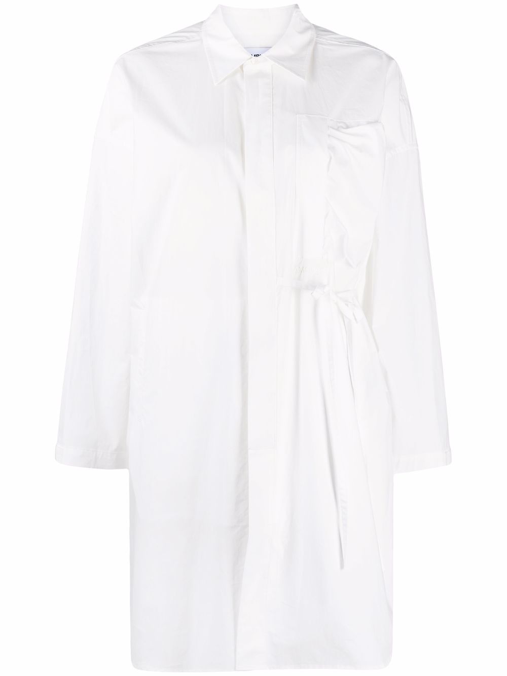 AMBUSH oversized waist-tie shirt dress - 白色
