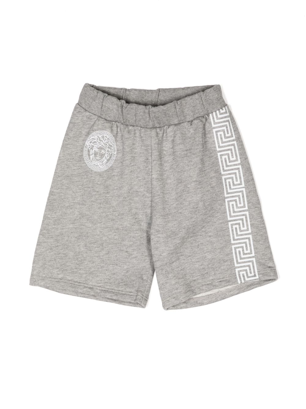 Versace Kids Greca 棉运动短裤 - 灰色