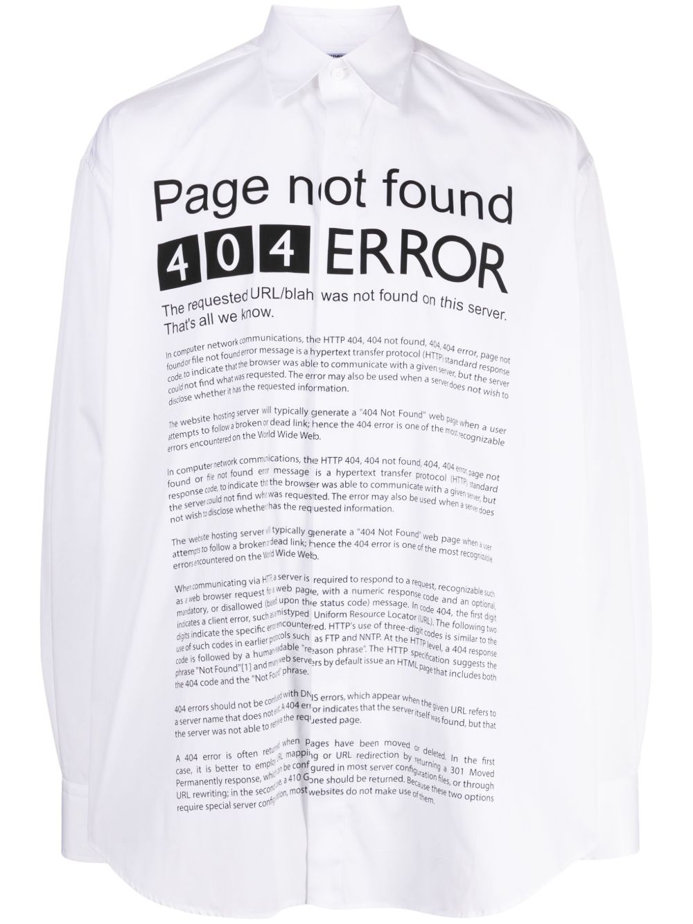 VETEMENTS Page Error 印花棉衬衫 - 白色