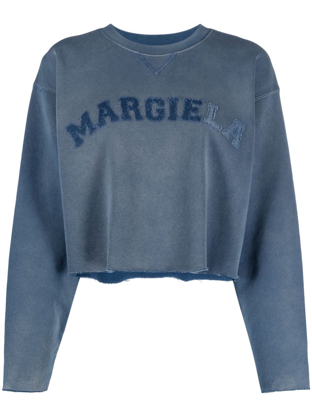 Maison Margiela 标贴短款卫衣 - 蓝色