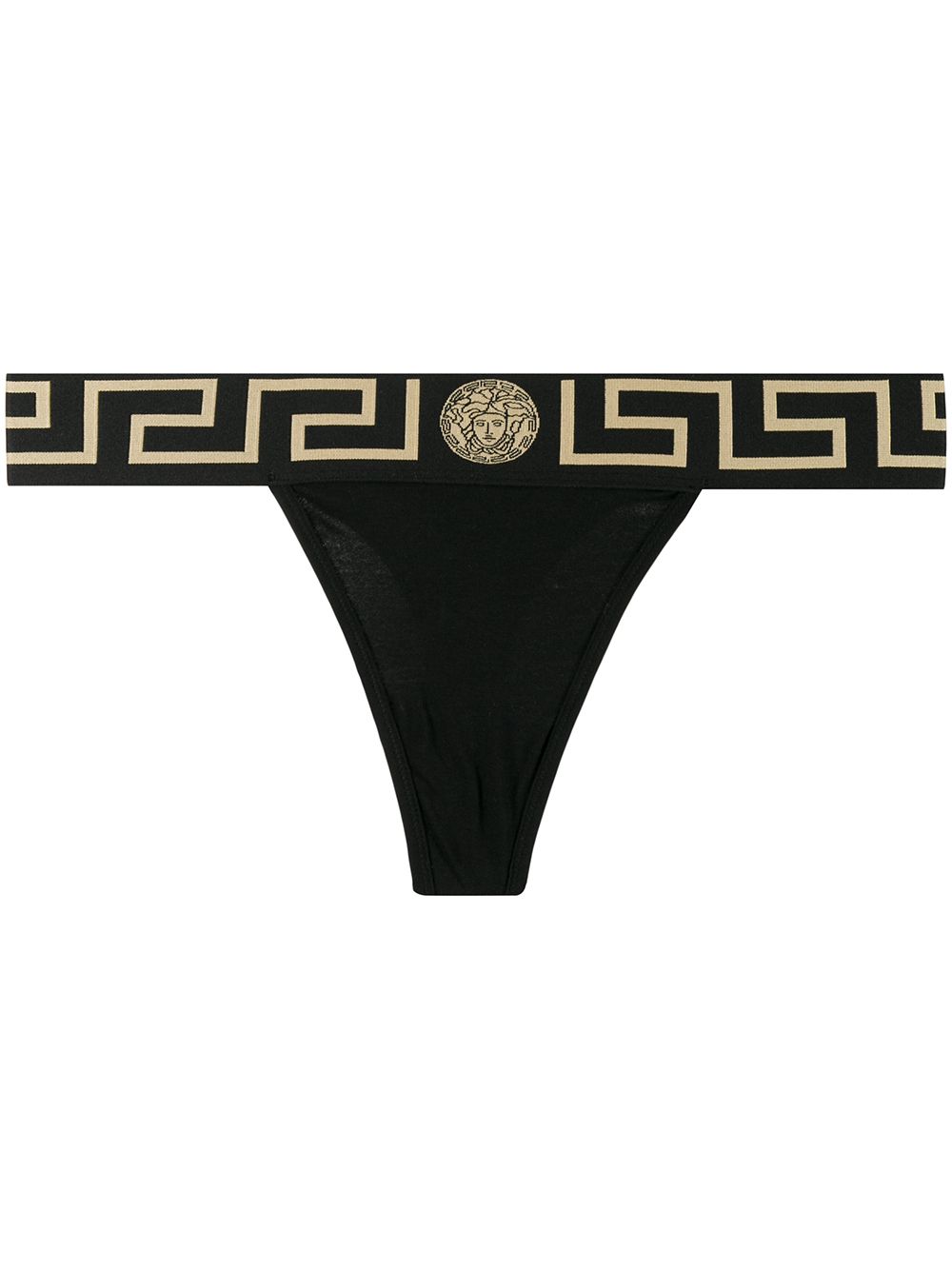 Versace Greca Border 丁字裤 - 黑色