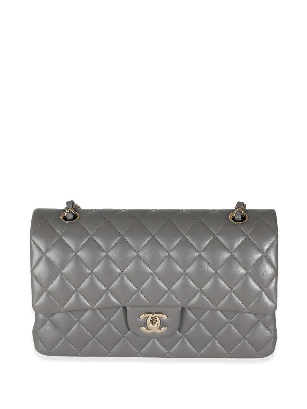 CHANEL Pre-Owned Double Flap 中号单肩包（2021-2023年典藏款） - 灰色