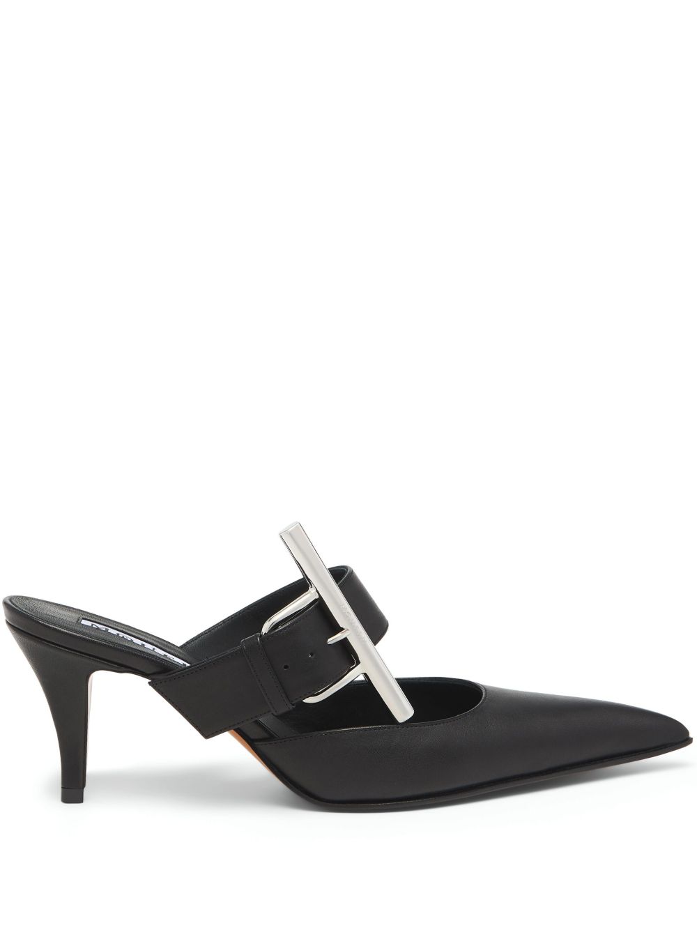 Alexander McQueen Francisco 中跟皮质穆勒鞋（7厘米） - 黑色