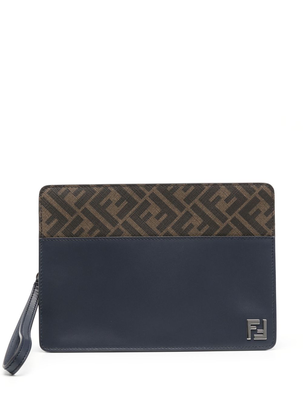 FENDI Zucca 经典logo图案手拿包 - 褐色
