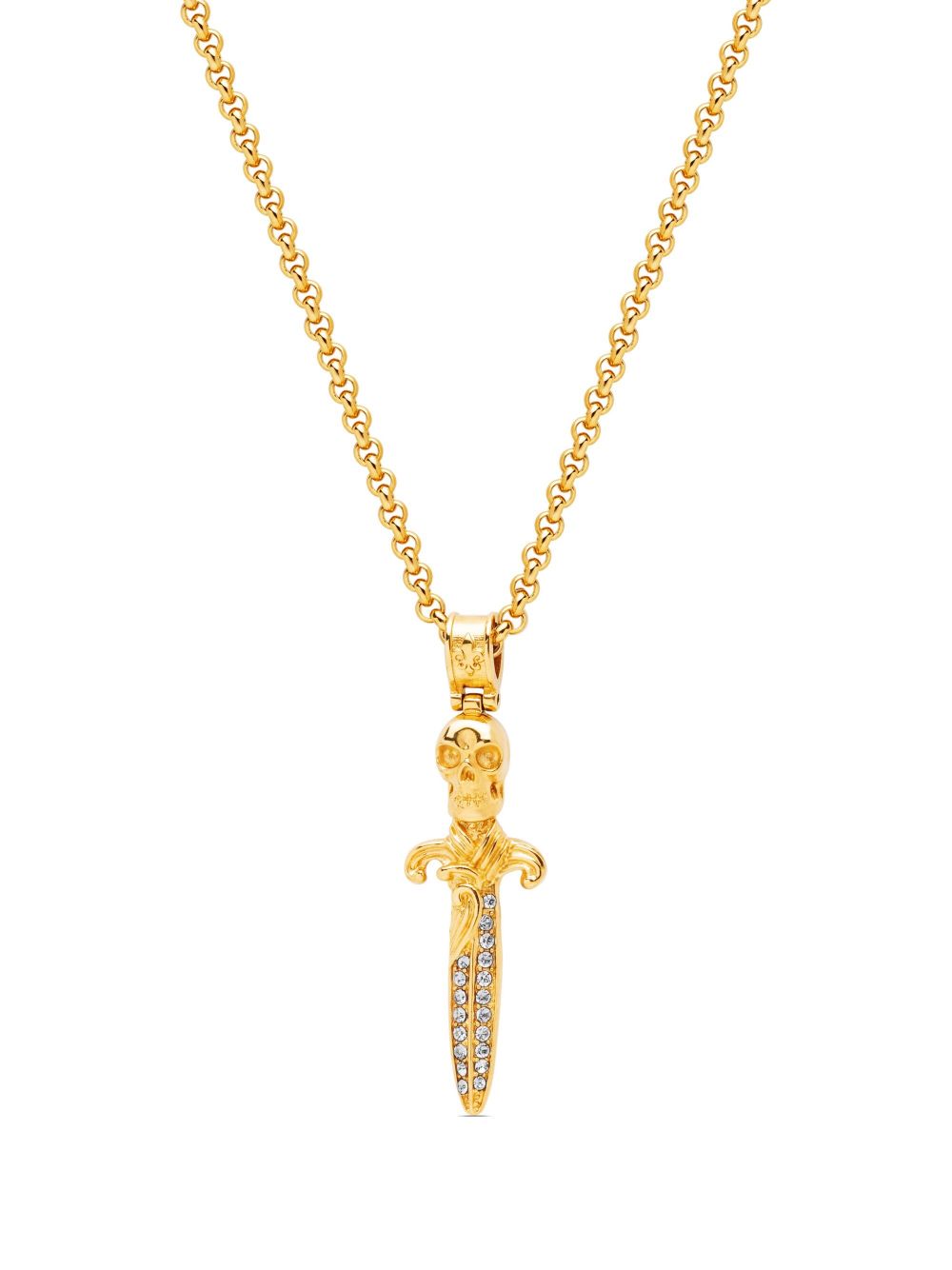 Nialaya Jewelry Skull Sword 吊饰项链 - 金色