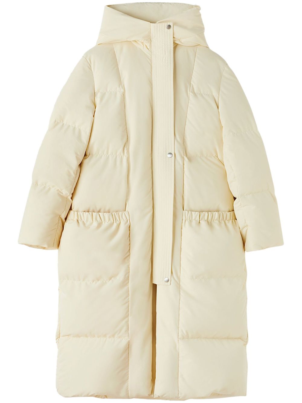 Jil Sander 连帽绗缝羽绒外套 - 白色