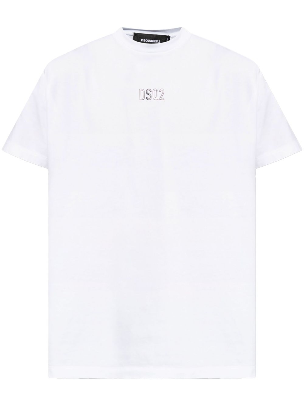 DSQUARED2 logo标记棉混纺T恤 - 白色