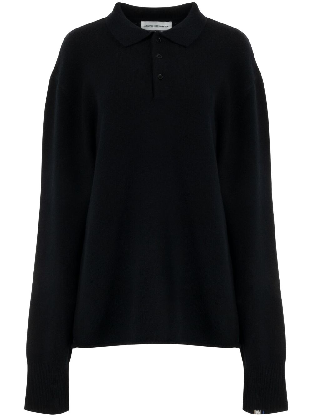 extreme cashmere Marylebone 针织polo领毛衣 - 黑色