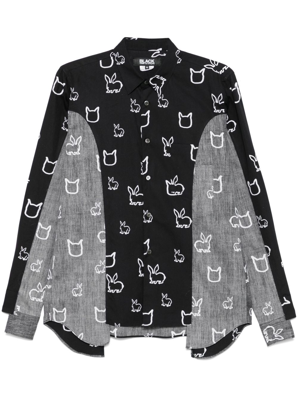 Black Comme Des Garçons 图案印花衬衫 - 黑色
