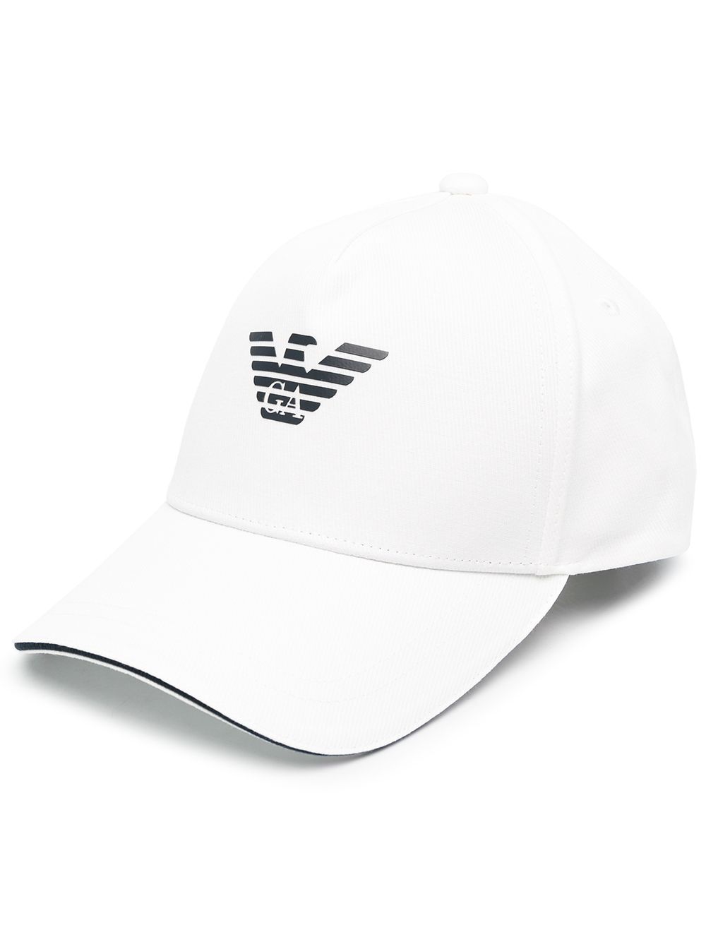 Emporio Armani logo刺绣棒球帽 - 白色