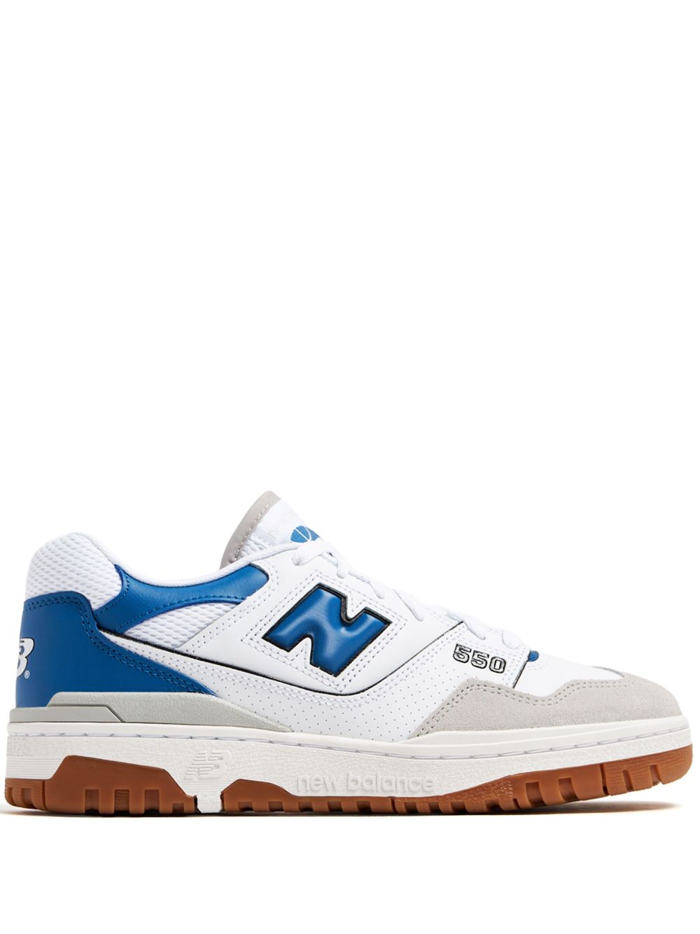 New Balance 550 系列拼色皮质运动鞋 - 白色