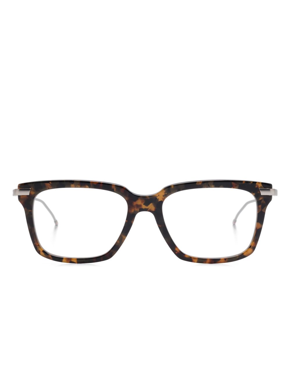Thom Browne Eyewear 玳瑁纹效果方框眼镜 - 褐色