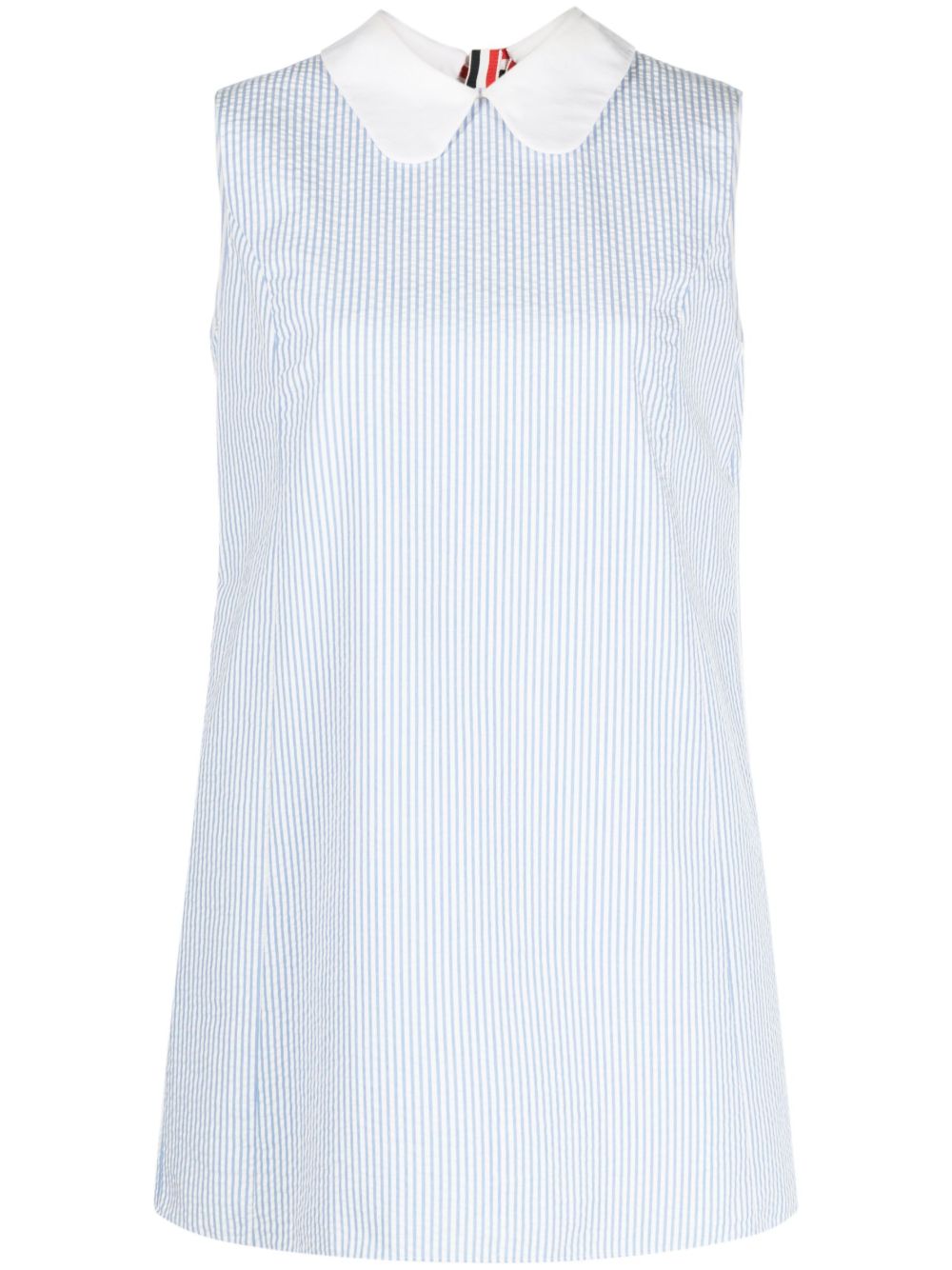Thom Browne 泡泡纱条纹迷你连衣裙 - 蓝色